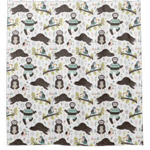 Niedlicher Exotic Christmas Animals Duschvorhang