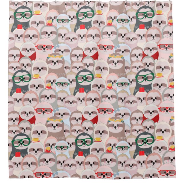 Niedlicher Exotic Christmas Animals Duschvorhang (Vorderseite)