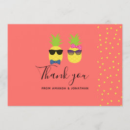 Niedlicher exotischer Sommer Strand Hochzeit dank Dankeskarte