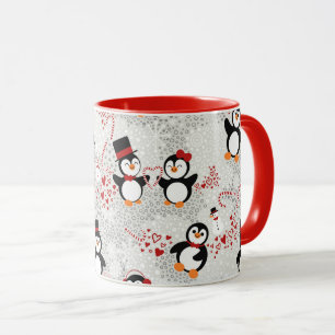 Niedlicher Extravaganter Top Hat Weihnachtspenguin Tasse