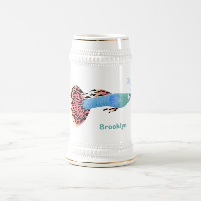 Niedlicher extravaganter tropischer Cartoon Bierglas (Mittel)