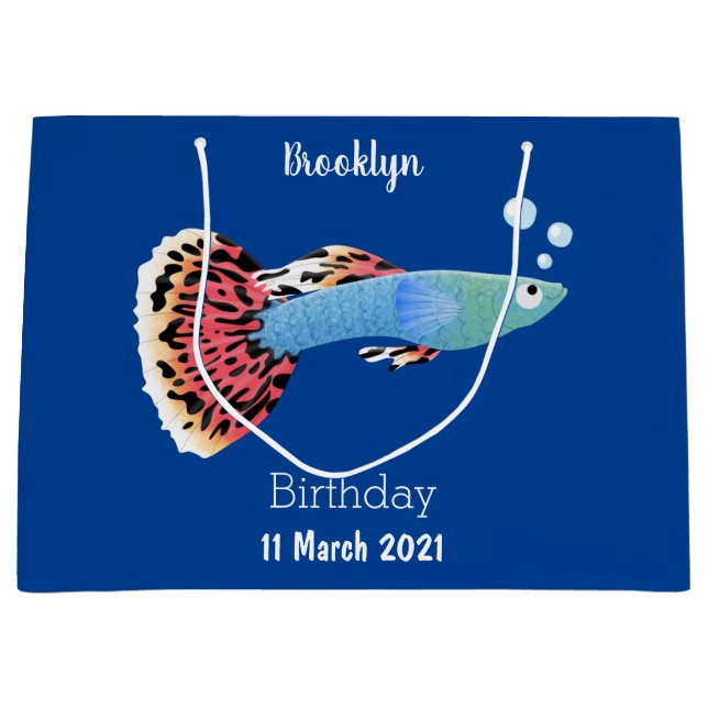 Niedlicher extravaganter tropischer Cartoon Große Geschenktüte (Vorderseite)