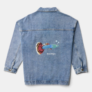 Niedlicher extravaganter tropischer Cartoon Jeansjacke