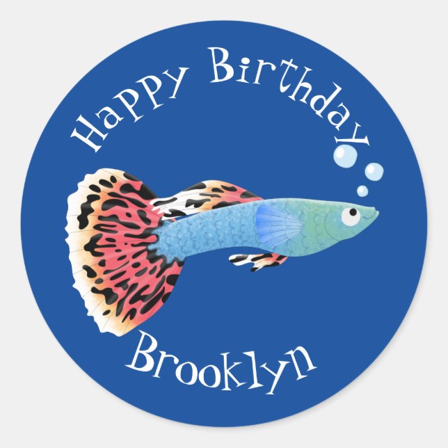 Niedlicher extravaganter tropischer Cartoon Runder Aufkleber (Vorderseite)