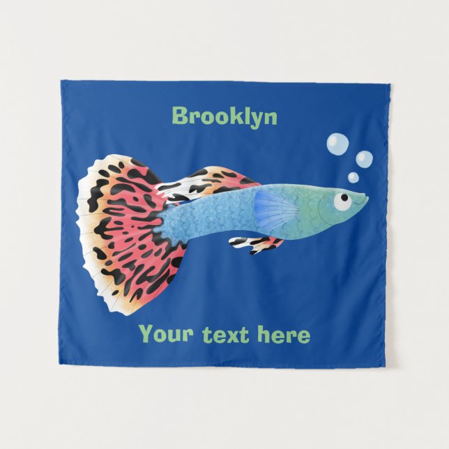 Niedlicher extravaganter tropischer Cartoon Wandteppich (Vorderseite (Horizontal))