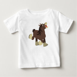 Niedlicher exuberant Cartoon Shire Horse Baby T -  T-shirt