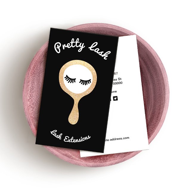 Niedlicher EyeLash Lash Extensions Gold Glitzer Mi Visitenkarte (Von Creator hochgeladen)