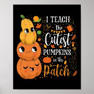 Niedlicher Fall bringen Niedlichen Pumpkin in Patc Poster