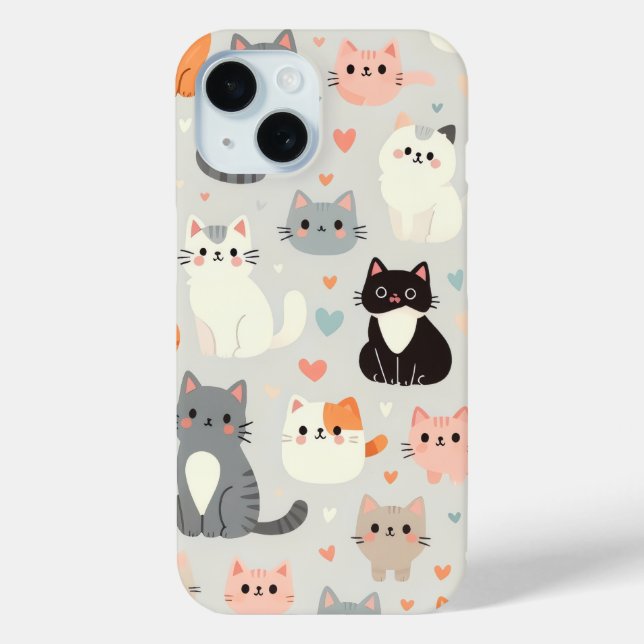 Niedlicher Fall Cat iPhone 15 Case-Mate iPhone Hülle (Rückseite)