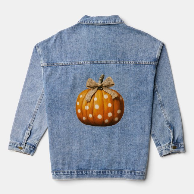 Niedlicher Fall Country Pumpkin Jeansjacke (Rückseite)