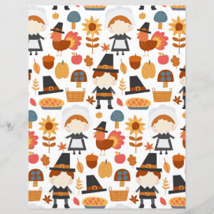Niedlicher Fall Dankbares Scrapbook Paper