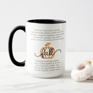 Niedlicher Fall Definition Worte Pumpkin Herbst Tasse