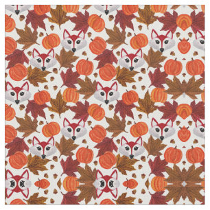 Niedlicher Fall Fox Pumpkin Acorn Ahornholz Leaf W Stoff
