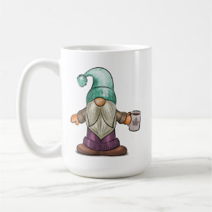 Niedlicher Fall Gnome mit Kaffee-Tasse Kaffeetasse