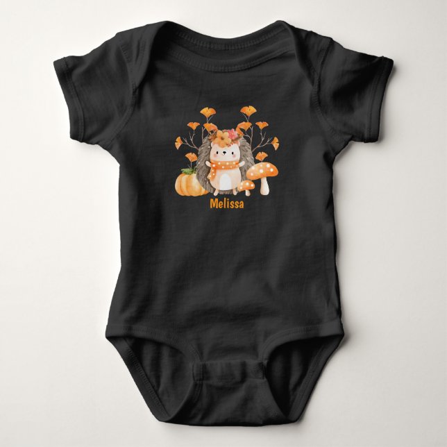 Niedlicher Fall Igel Baby Bodysuit Strampler (Vorderseite)