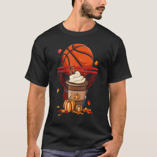Niedlicher Fall Kaffee Pumpkin Gewürz Latte Basket T-Shirt