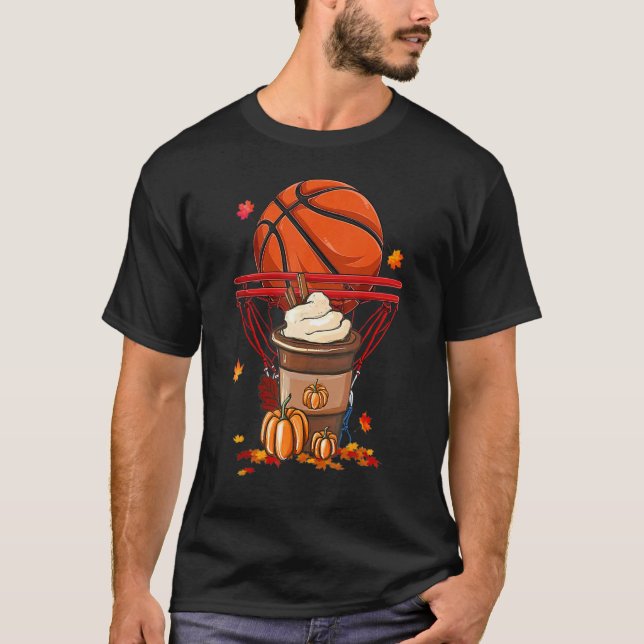 Niedlicher Fall Kaffee Pumpkin Gewürz Latte Basket T-Shirt (Vorderseite)