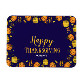 Niedlicher Fall Kürbis boarder Happy Thanksgiving Magnet