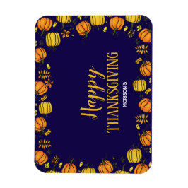 Niedlicher Fall Kürbis boarder Happy Thanksgiving Magnet