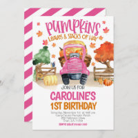 Niedlicher Fall Pink Pumpkin Girls Geburtstag