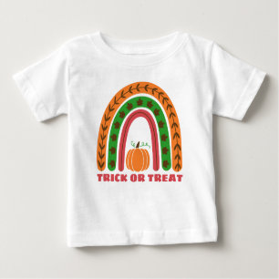 Niedlicher Fall Regenbogen mit Pumpkin Halloween B Baby T-shirt
