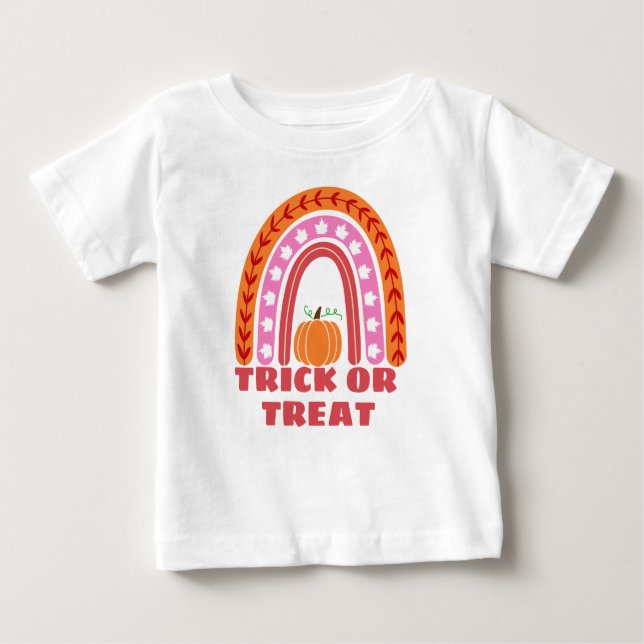 Niedlicher Fall Regenbogen mit Pumpkin Halloween B Baby T-shirt (Vorderseite)