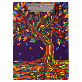 Niedlicher Fall Regenbogenbaum Lila Herbst Ernteda Klemmbrett