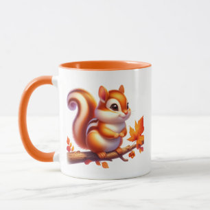 Niedlicher Fall Saisonale Eichhörnchen hinzufügen Tasse