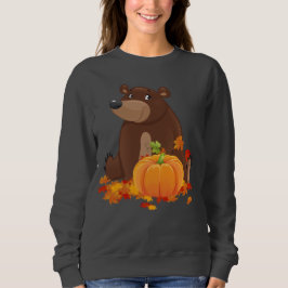 Niedlicher Fall Saisonbär mit Kürbis Sweatshirt
