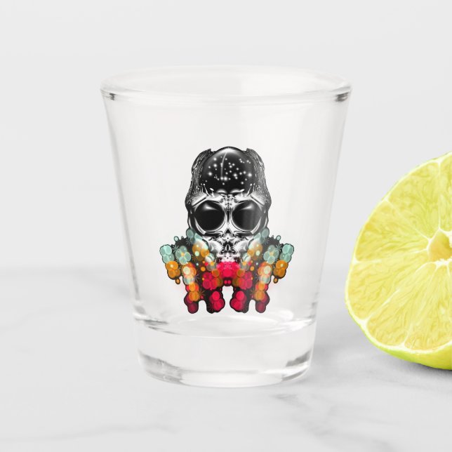 Niedlicher Fall Spider mit Dewdrop Hat Schnapsglas (Vorderseite)