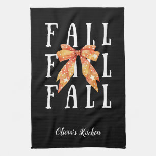 Niedlicher Fall Theme Custom Black Personalisiert Geschirrtuch