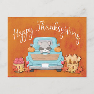 Niedlicher Fall Vintager Lkw Happy Thanksgiving Postkarte