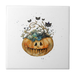 Niedlicher Fall Wasserfarbe Halloween Pumpkin-Unte Fliese