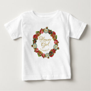 Niedlicher Fall Wreath Flower Girl Gastgeschenk Ho Baby T-shirt