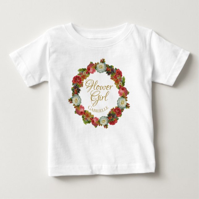 Niedlicher Fall Wreath Flower Girl Gastgeschenk Ho Baby T-shirt (Vorderseite)