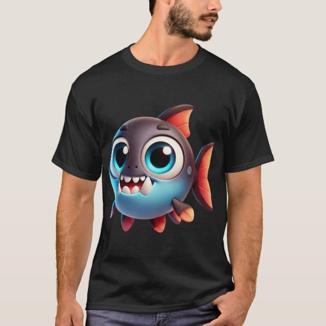 Niedlicher Fangzahnfisch T-Shirt (Vorderseite)