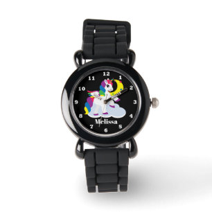 Niedlicher Fantasie Unicorn addieren Namensuhr Armbanduhr