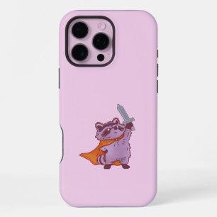 Niedlicher Fantasy-Waschbärkrieger mit Schwert und iPhone 16 Pro Max Hülle