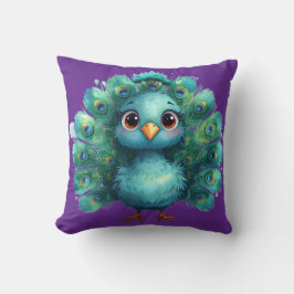 Niedlicher Fantasy-zauberhafter Blauer Pfau Kissen