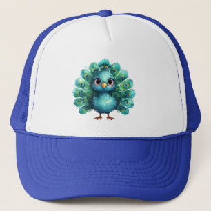 Niedlicher Fantasy-zauberhafter Blauer Pfau Truckerkappe
