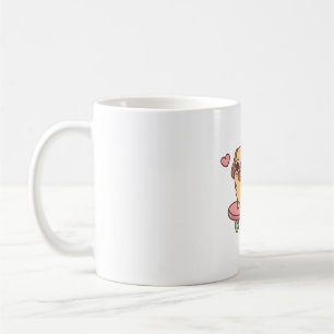 Niedlicher Farb-Mops auf Skateboard Funny Kaffeetasse