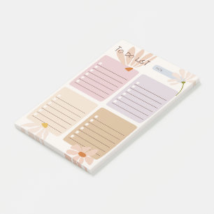 Niedlicher Farbblock mit abstraktem Blumenmotiv Post-it Klebezettel