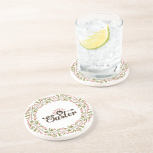 Niedlicher, farbenfroher Kranz mit sonniger Sandstein Untersetzer