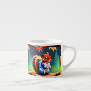 Niedlicher farbenfroher sitzender Eichhörnchen Espressotasse