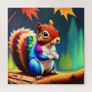 Niedlicher farbenfroher sitzender Eichhörnchen Puzzle