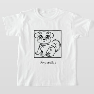 Niedlicher Farbhund Personalisiert T-Shirt