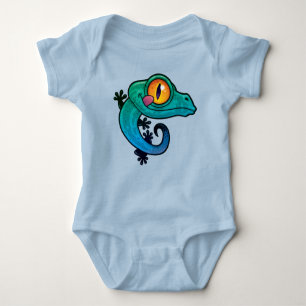 Niedlicher farbiger Cartoon Gecko Baby Strampler