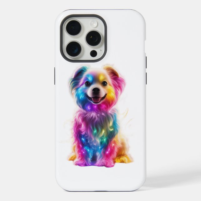 Niedlicher farbiger Hund iPhone Hülle (Rückseite)
