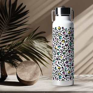 Niedlicher, farbiger Leopardenprint Trinkflasche