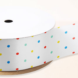 Niedlicher farbiger Regenbogen Polka Dot Satinband